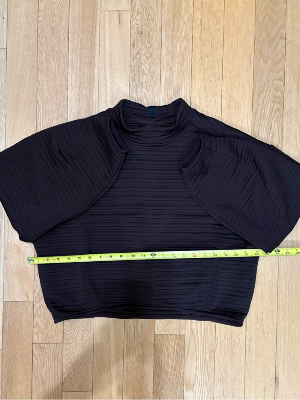 prAna Send Off Pullover Brown Ribbed Mock Neck Bubble Sleeve Sweatshirt M - Picture 8 of 9